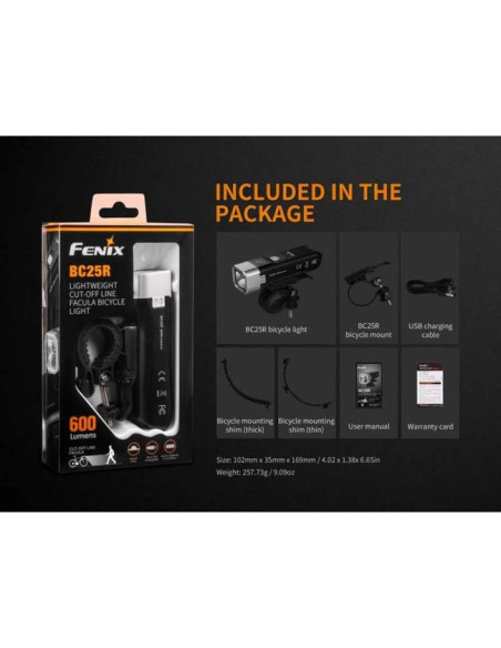 Pandelampe Fenix BC25R 600 lm