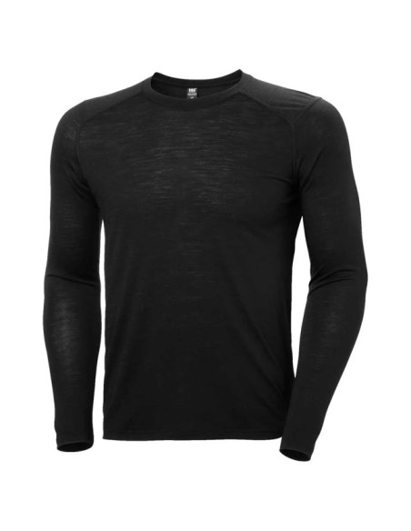 Marškinėliai Helly Hansen DURAWOOL CREW LS Black