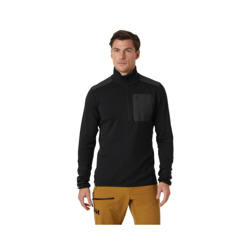 Mikina Helly Hansen LIFA MERINO MIDLAYER 1/2 ZIP Black