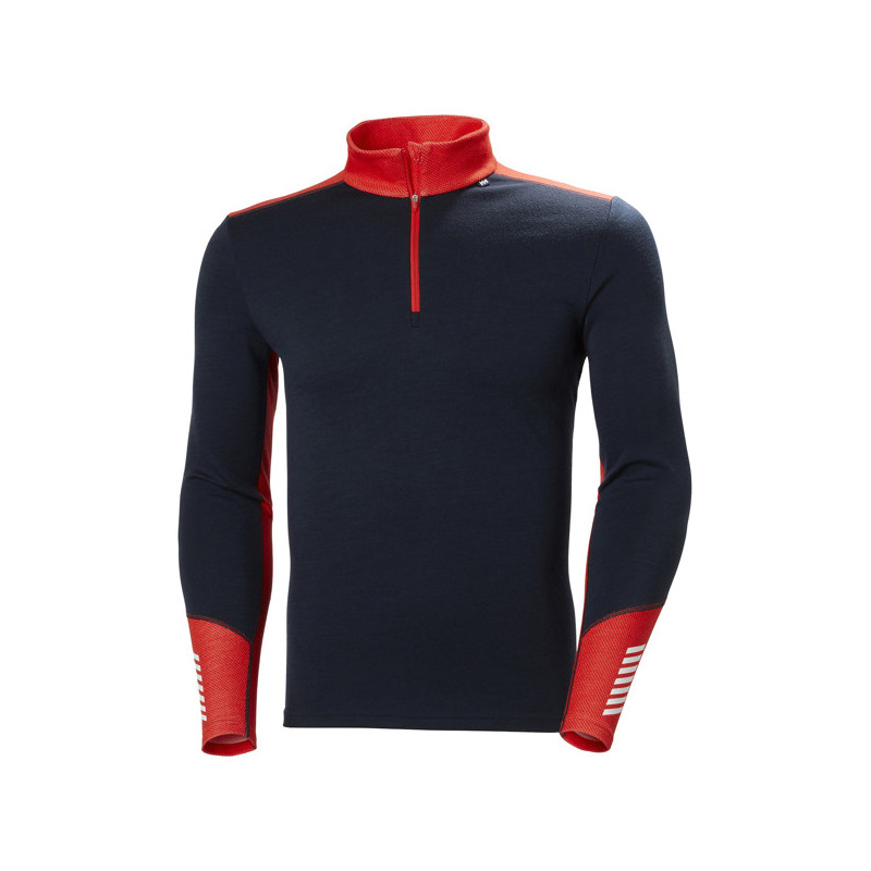 Tričko Helly Hansen MERINO MIDWEIGHT 1/2 ZIP Navy