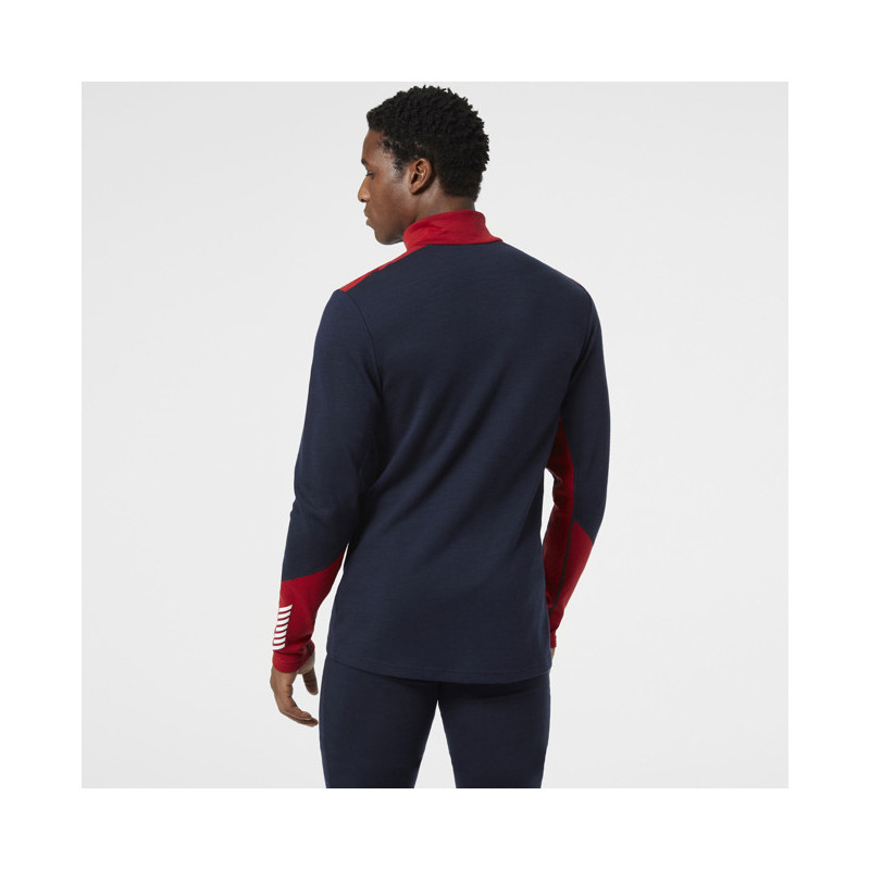 Camiseta Helly Hansen MERINO MIDWEIGHT 1/2 ZIP Navy