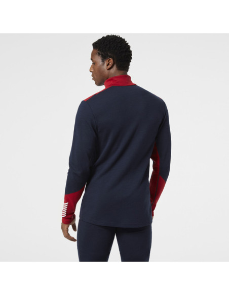 Tričko Helly Hansen MERINO MIDWEIGHT 1/2 ZIP Navy