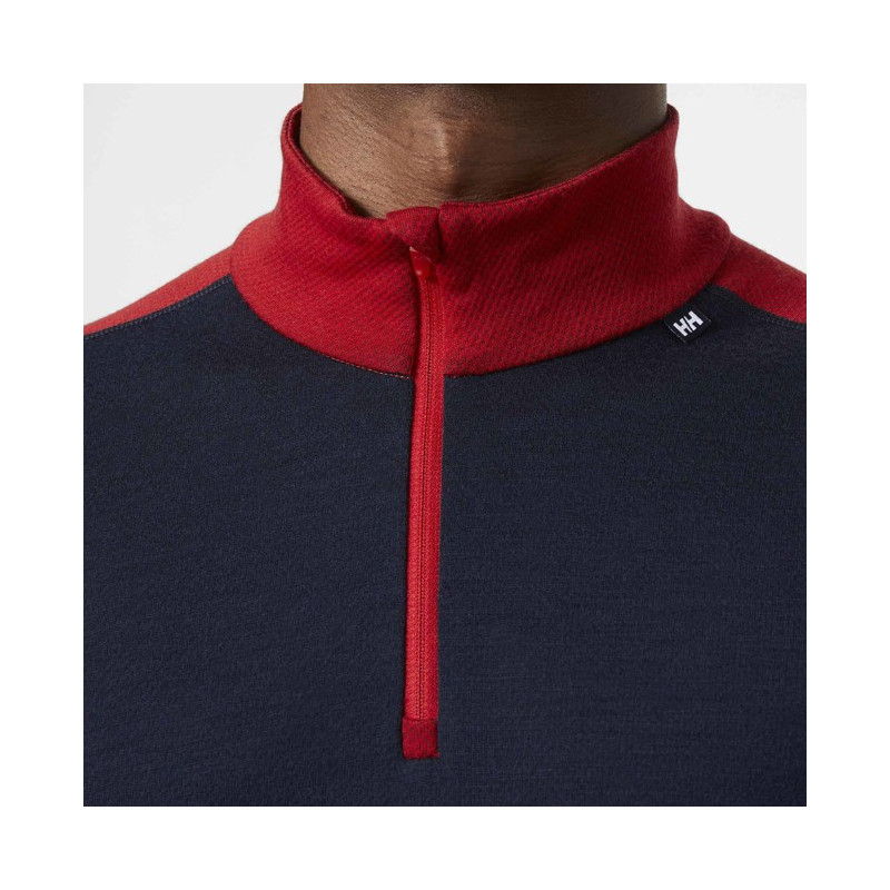 T-paita Helly Hansen MERINO MIDWEIGHT 1/2 ZIP Navy