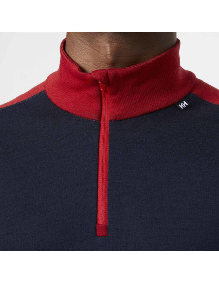 Tričko Helly Hansen MERINO MIDWEIGHT 1/2 ZIP Navy