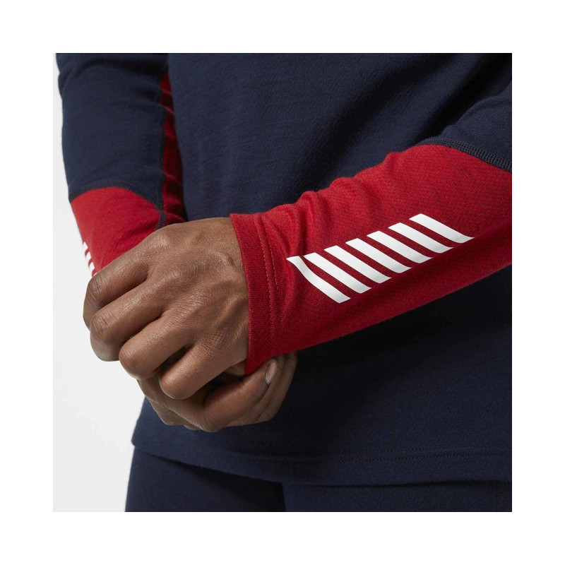 Póló Helly Hansen MERINO MIDWEIGHT 1/2 ZIP Navy