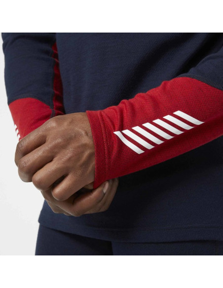 Marškinėliai Helly Hansen MERINO MIDWEIGHT 1/2 ZIP Navy