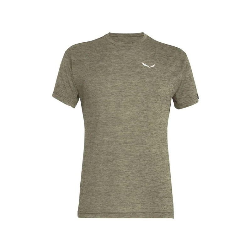 Tričko Salewa PUEZ MELANGE DRY S/S TEE Dark Olive Me