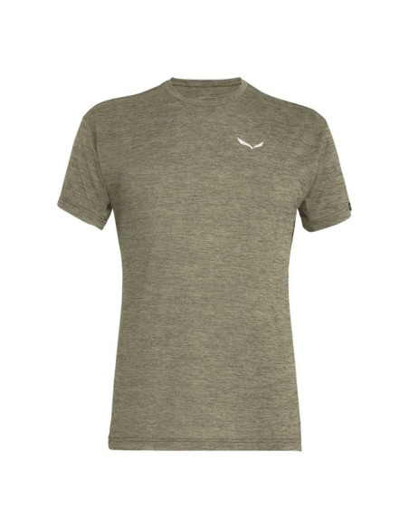 Tričko Salewa PUEZ MELANGE DRY S/S TEE Dark Olive Me