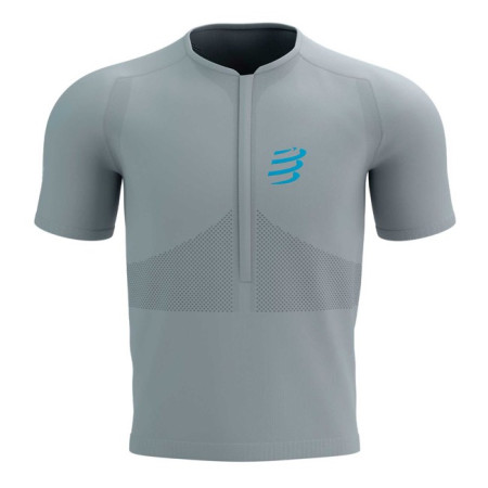 Póló Compressport TRAIL HALF-ZIP FITTED SS TOP Alloy/Hawai
