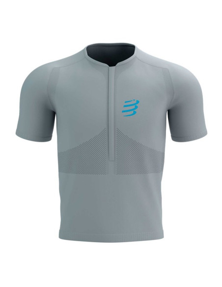 Tričko Compressport TRAIL HALF-ZIP FITTED SS TOP Alloy/Hawai