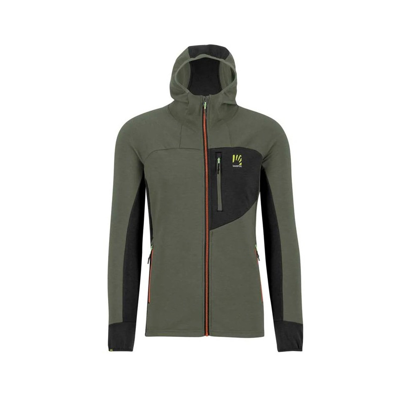 Polar Fleece Karpos MEZZODI HOODIE FLEECE Thyme/Black Sand