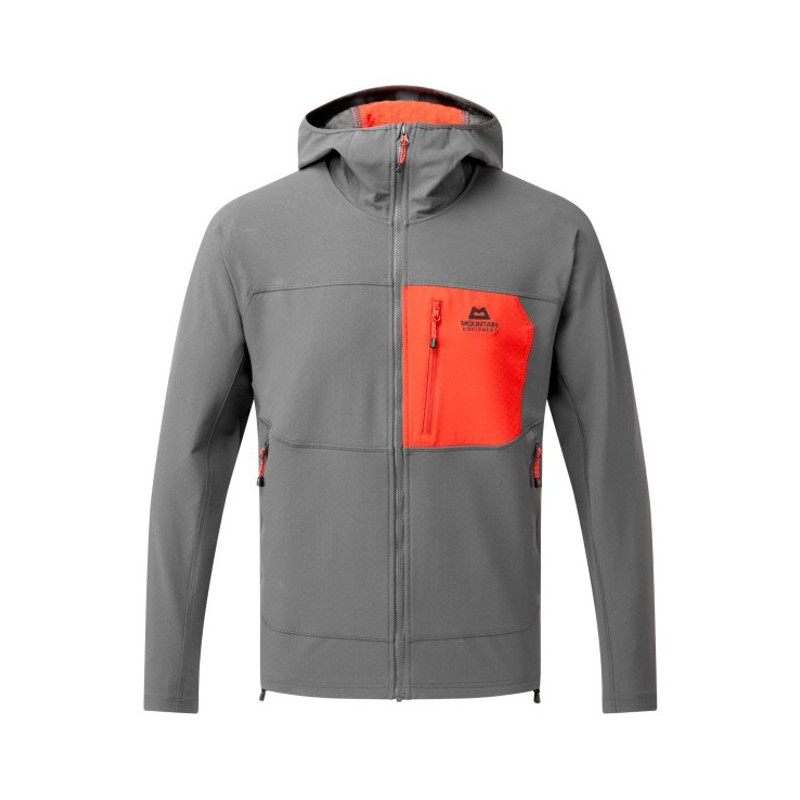 Jacke Mountain Equipment ARROW HOODED MENS JACKET Anvil Grey/Redr