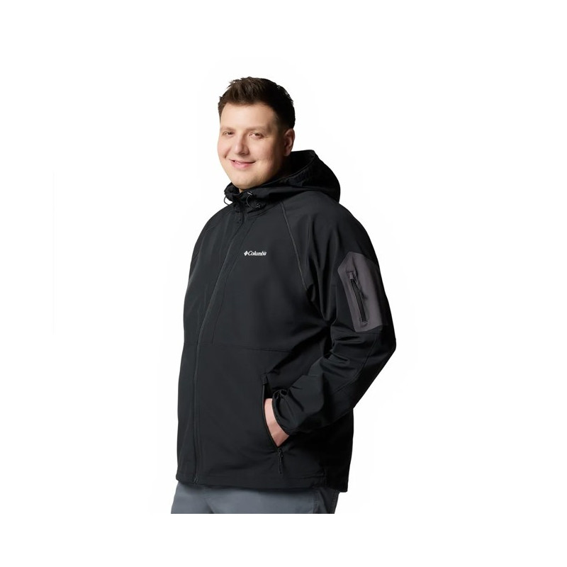 Bunda Columbia TALL HEIGHTS II HOODED SOFTSHELL Black