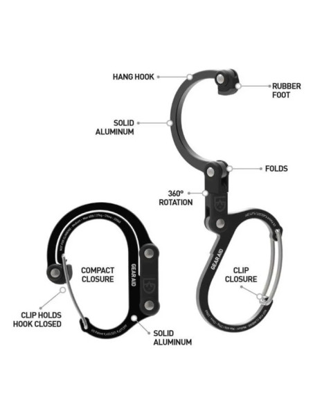 Sky Hook Gear Aid HEROCLIP MED Stealth Black