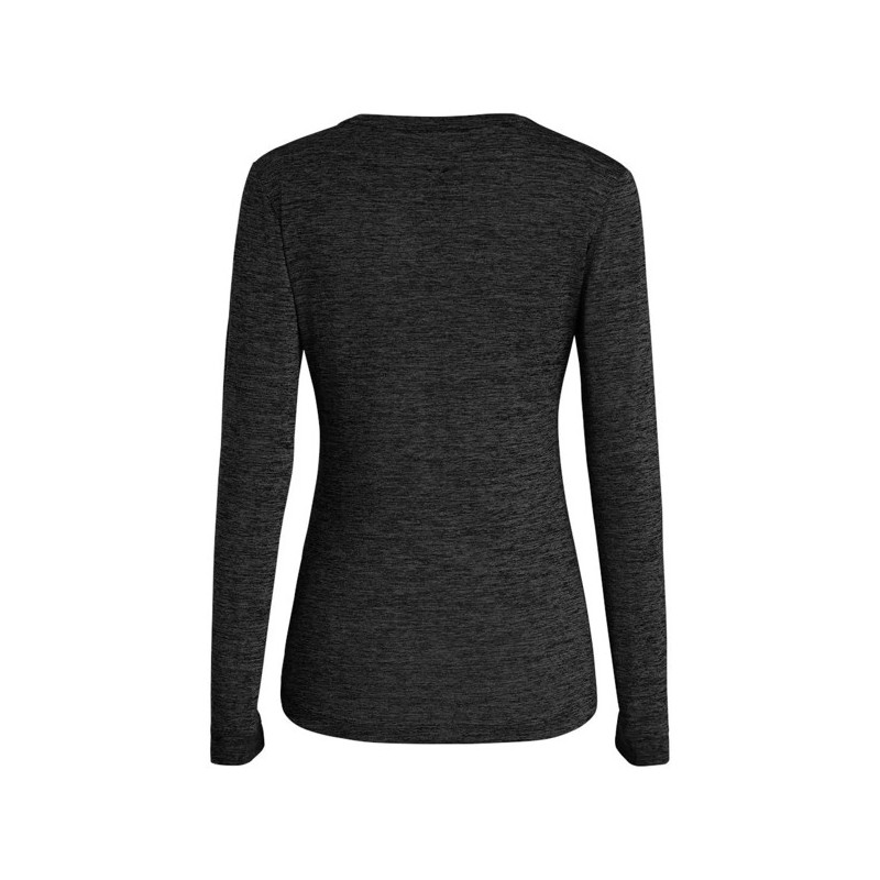 Tričko Salewa PUEZ MELANGE DRY W L/S TEE Black Out Mel