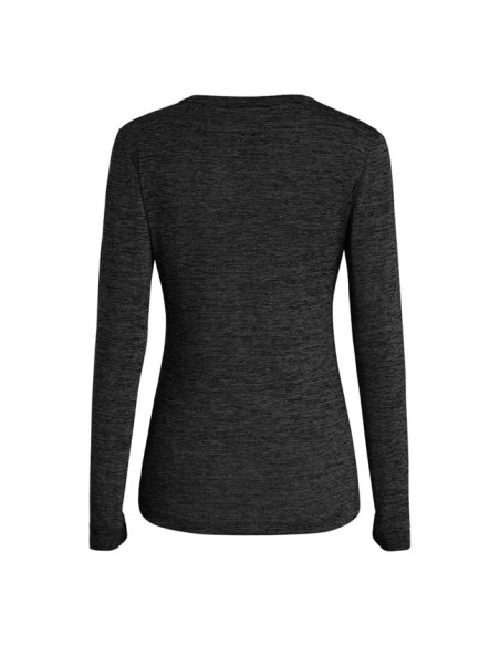 Tričko Salewa PUEZ MELANGE DRY W L/S TEE Black Out Mel